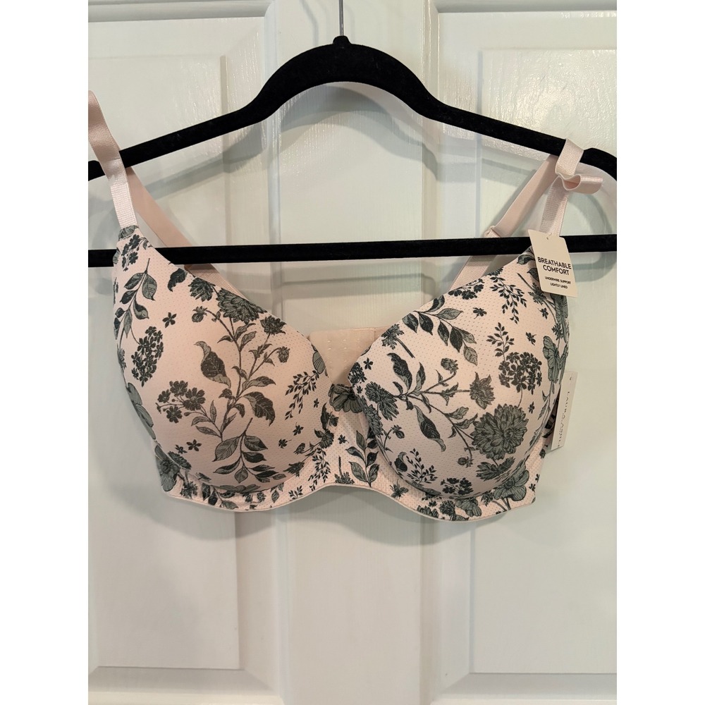 Laura Ashley 38D Floral Underwire Lightly Lined Floral Bra NEW NWT